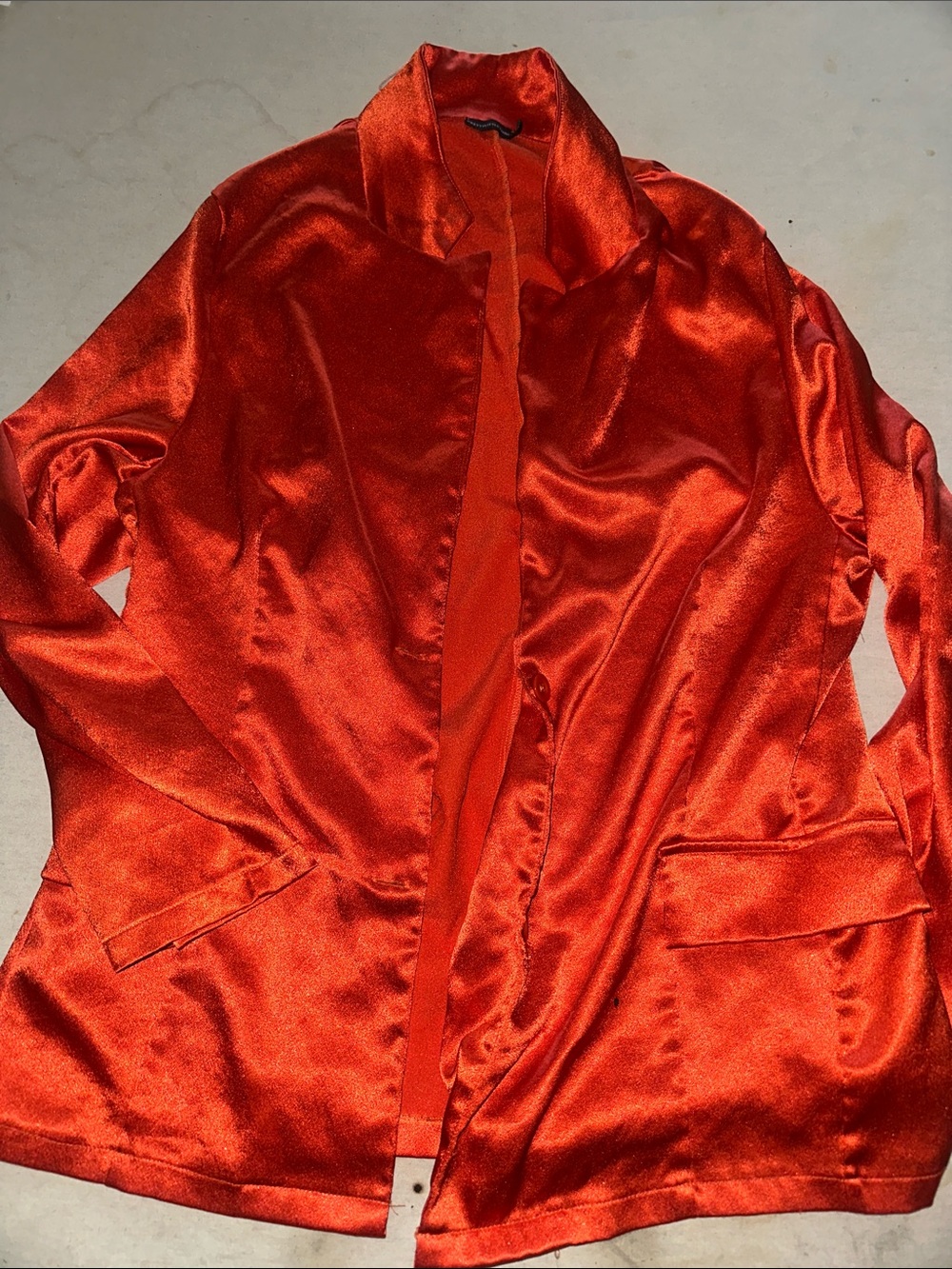 Womens Size XL Satin Open-Front Sleep Robe Jacket